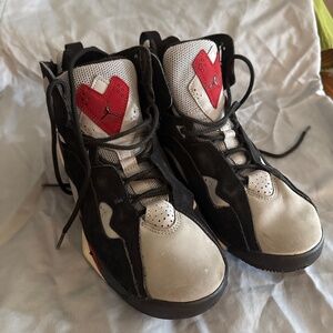 Jordan Nike Air True Flight Black Varsity Red Wolf Grey Kids Basketball Shoes